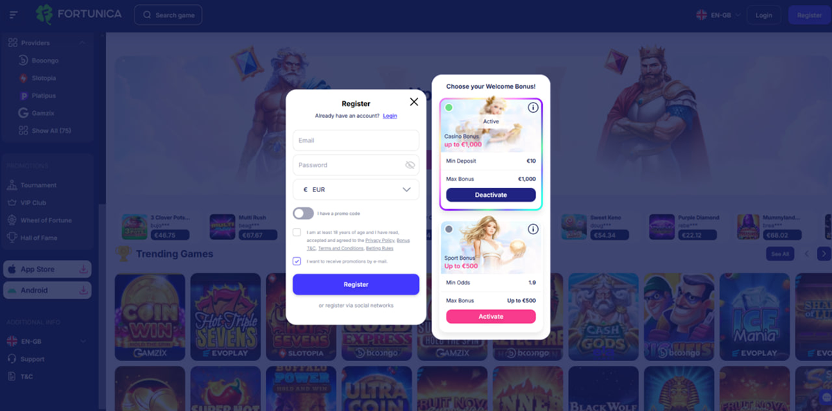Fortunica Casino PayID banking notes