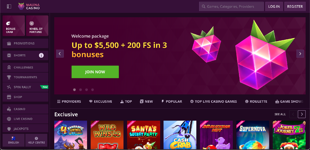 Malina Casino overview