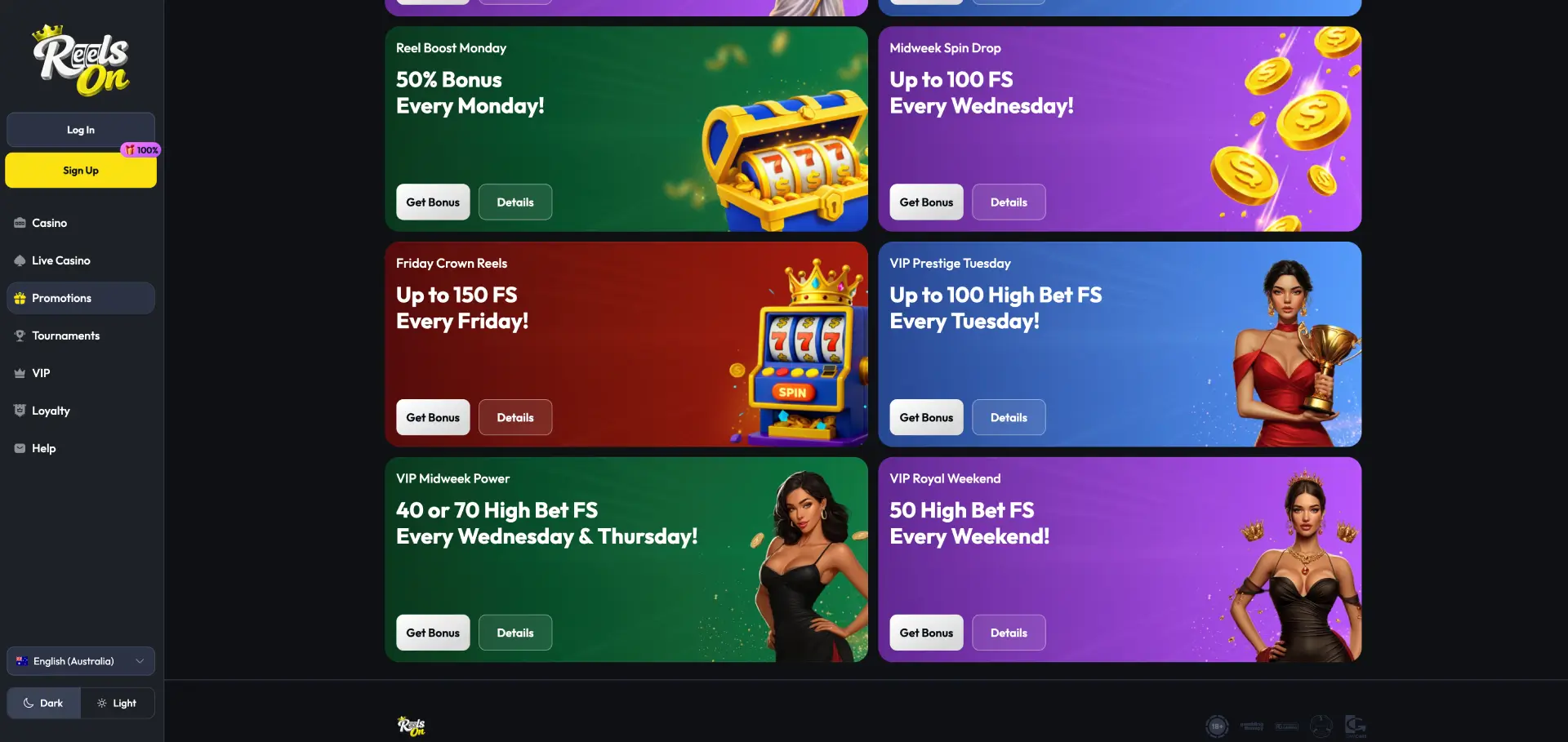 ReelsOn Casino PayID banking notes