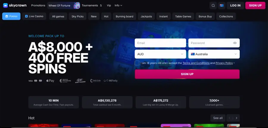 SkyCrown Casino overview