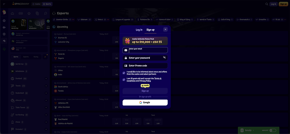 SpinGranny Casino PayID banking notes