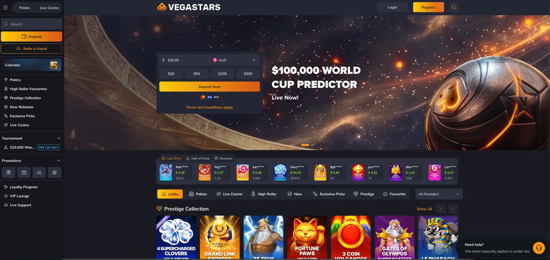 Vegastars Casino overview