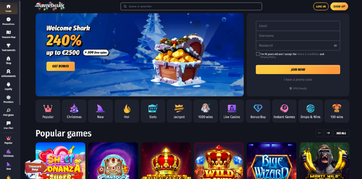 WinShark Casino overview