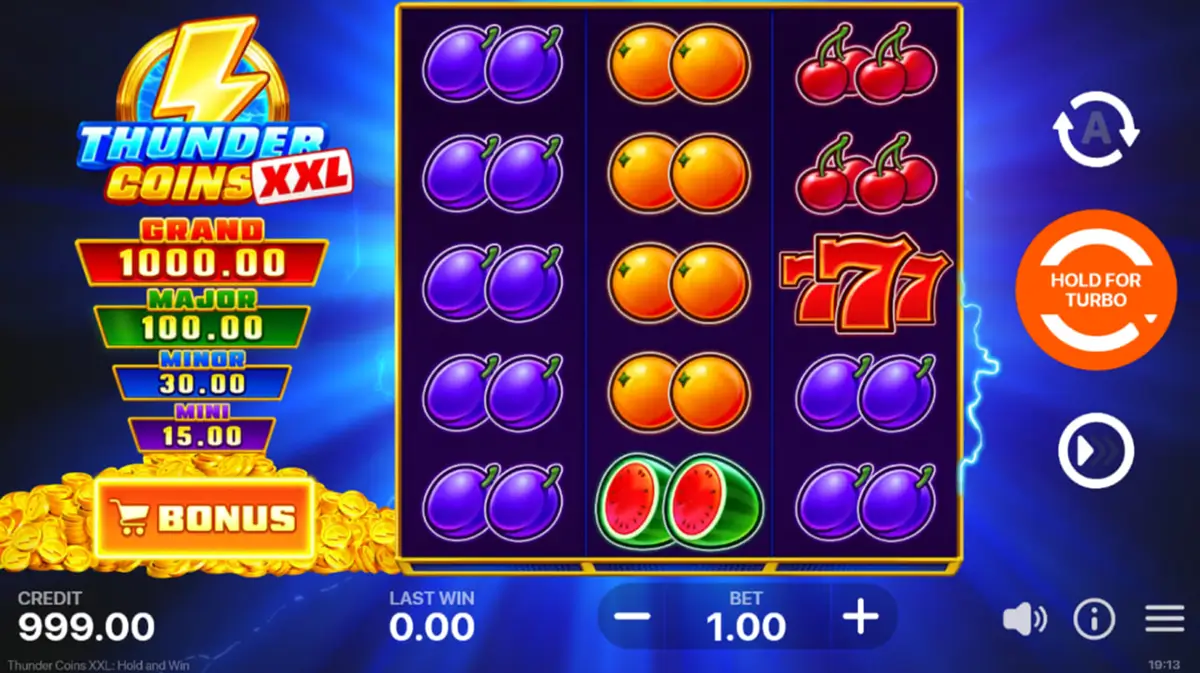 Thunder Coins XXL: Hold and Win — 3 Oaks